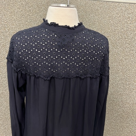 Johnny Was Jade Women’s Navy Long Sleeve Button Down Blouse - Picture 10 of 16